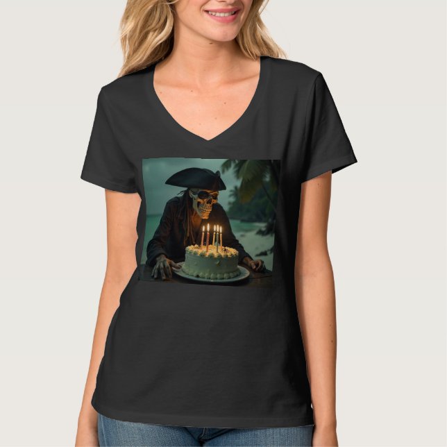 Skeleton Birthday Blowout T Shirt (Framsida)