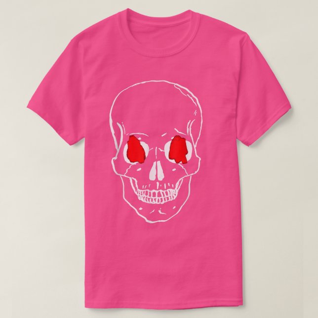 Skeleton Black Red Designer  T Shirt (Design framsida)