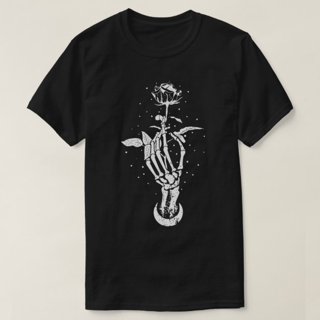 Skeleton Blackcraft Måne Ro Witchcraft Tatto Ta T Shirt (Design framsida)