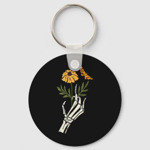 Skeleton Blommigt Händer Clic Retro Halloween Kvin Nyckelring