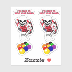 Skeleton Boll buster Bassäng Billiards originalkon Klistermärken