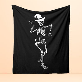 Skeleton Bones Halloween Decor Fleecefilt