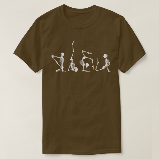 Skeleton Bones Halloween Meditating Skeleton Yoga  T Shirt (Design framsida)