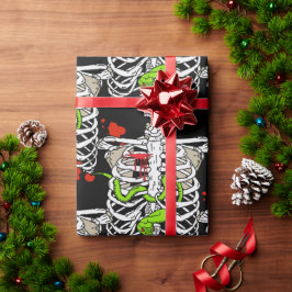 Skeleton Bones Ribage Blodet Splantor Halloween Presentpapper