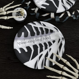Skeleton Bones Spine Black White Halloween fest