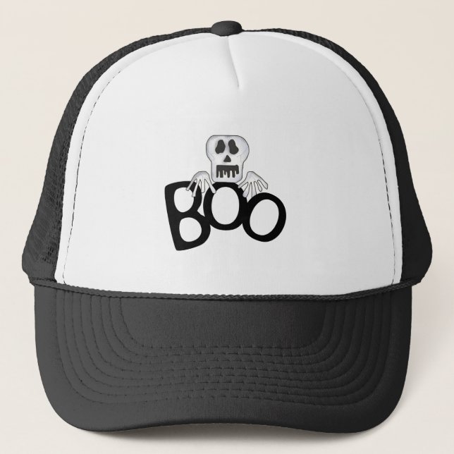 Skeleton Boo Tshirts och Gifts Truckerkeps (Framsida)