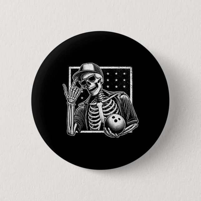 Skeleton Bowling Player Birthday Halloween Manar W Knapp (Framsida)