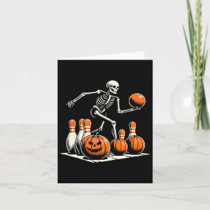Skeleton Bowling Player Funny Bowlareare Halloween Kort