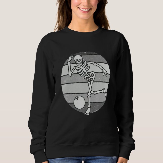 Skeleton Bowling Retro Bowler Gifts Funny Bowling  T Shirt (Framsida)