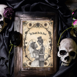 Skeleton Bride and Groom First Dance Inbjudningar