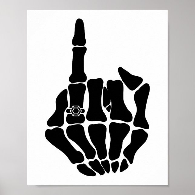 Skeleton Bride Bröllop Ny gifta Spooky Gothic Poster (Framsidan)