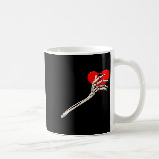 Skeleton Broken Heart Bones Divorce Breakup Heartb Kaffemugg (Höger)