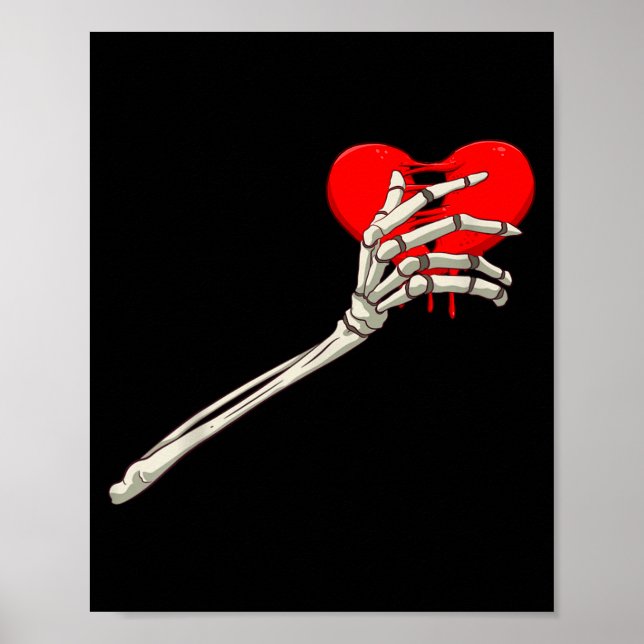 Skeleton Broken Heart Bones Divorce Breakup Heartb Poster (Framsidan)