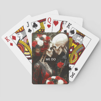 Skeleton Bröllop Black & Red Casinokort