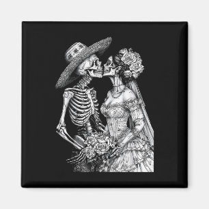 Skeleton Bröllop Bride and Groom Day Dead Hallowee Magnet