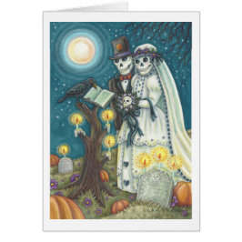 SKELETON BRÖLLOP I CEMETERY GREETING CARD Blnk Hälsningskort