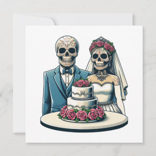 Skeleton - Bröllopsdag av död konst Inbjudningar