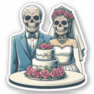 Skeleton - Bröllopsdag av död konst Klistermärken