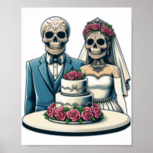 Skeleton - Bröllopsdag av död konst Poster