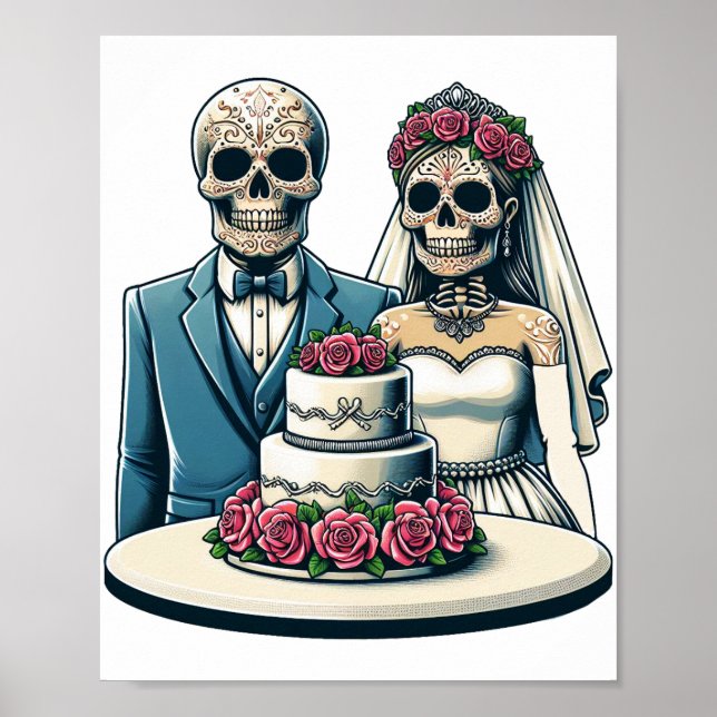 Skeleton - Bröllopsdag av död konst Poster (Framsidan)