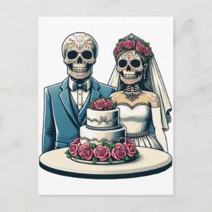 Skeleton - Bröllopsdag av död konst Vykort