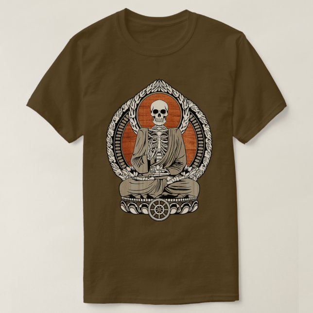 Skeleton Buddha T Shirt (Design framsida)