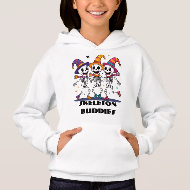 Skeleton Buddies Halloween Kids T-Shirt - Cute Dan (Framsida)