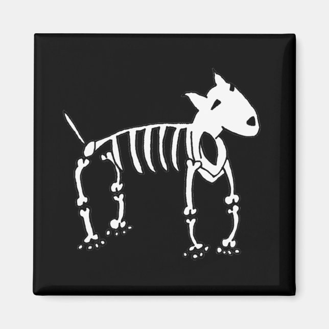 Skeleton Bull Terrier Hund Magnet (Framsidan)