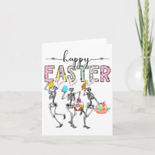 Skeleton Bunny Egg Boys Girls glad påsk Kort