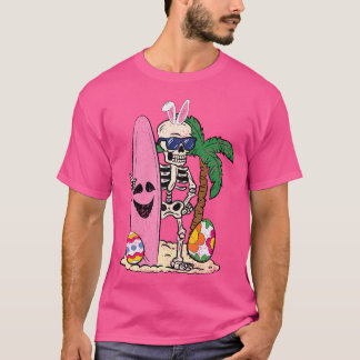 Skeleton Bunny Öron Surfer Påskägg Hunting Surfa T Shirt