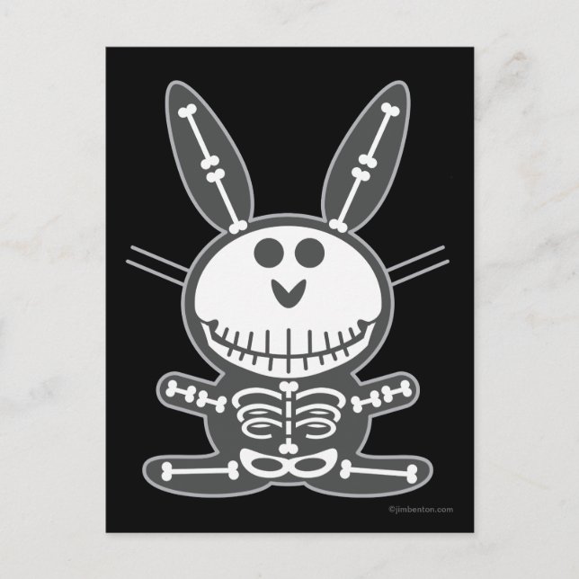 Skeleton Bunny Vykort (Framsida)