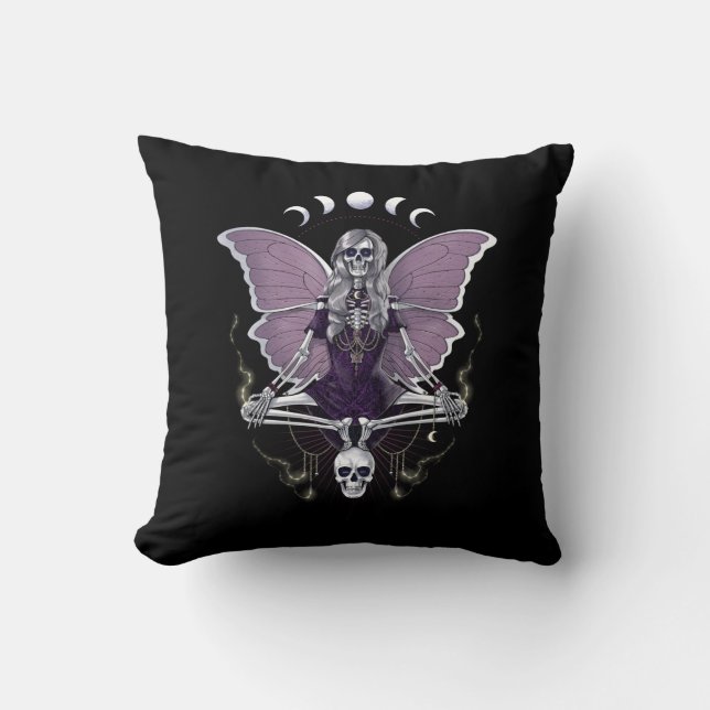 Skeleton Butterfly Goth Kudde (Framsida)