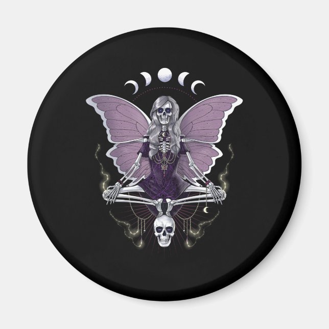 Skeleton Butterfly Goth Magnet (Framsidan)