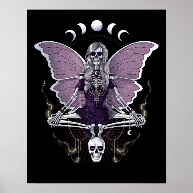 Skeleton Butterfly Goth Poster (Framsidan)