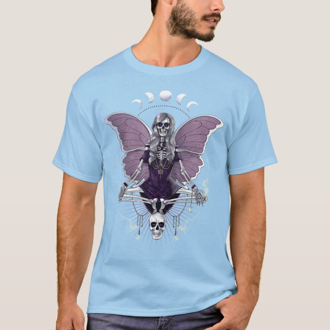 Skeleton Butterfly Goth T Shirt (Framsida)