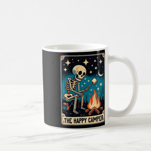 Skeleton Camper Funny Camp, lycklig Kaffemugg (Höger)