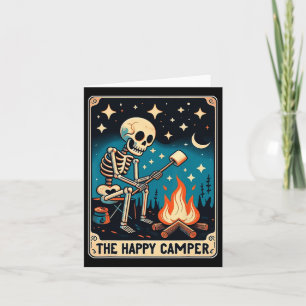 Skeleton Camper Funny Camp, lycklig Kort