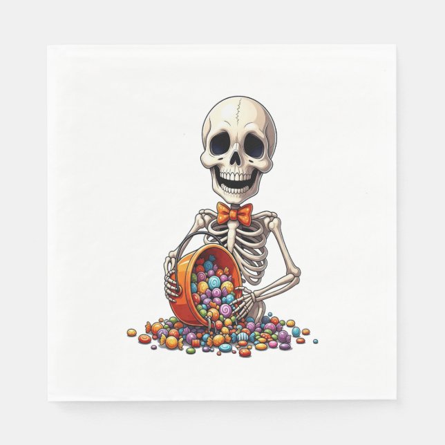 Skeleton Candy Bowl Halloween Pappersservett (Framsidan)
