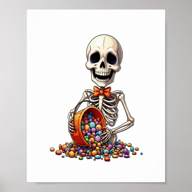 Skeleton Candy Bowl Halloween Poster (Framsidan)