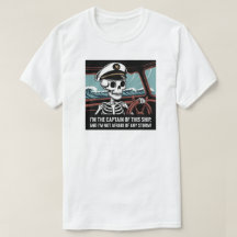 Skeleton Caption Shirt. Kommendörens Halloween-skj