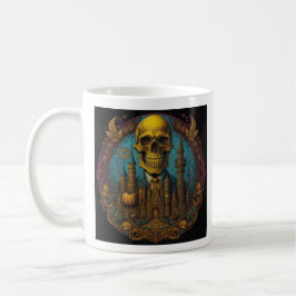 Skeleton Castle Halloween Kaffemugg