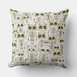 Skeleton Cat Fish Skeleton Bone Leggings Kudde