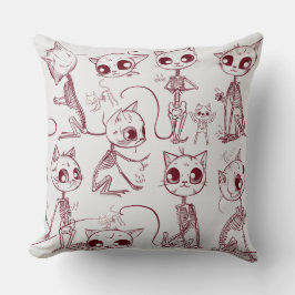 Skeleton Cat Fish Skeleton Bone Leggings Kudde