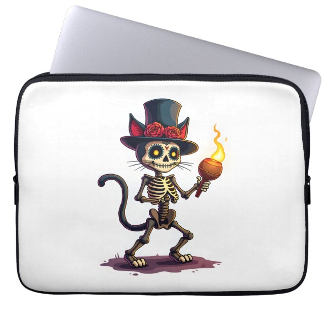 Skeleton Cat Jamboree Laptop Fodral (Framsidan)