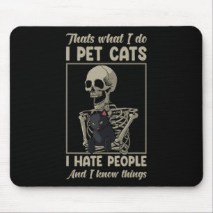 Skeleton Cat Kitten Älskare Grumpy Skull Kattunge Musmatta