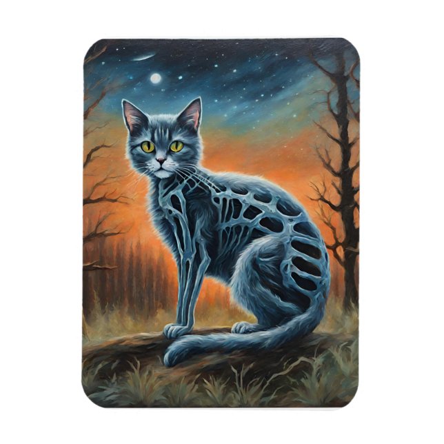 Skeleton Cat Magnet (Vertikal)