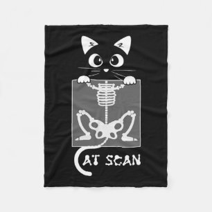 Skeleton Cat Scan Ct Scaning Funny X Ray Pun Meme Fleecefilt