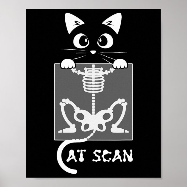 Skeleton Cat Scan Ct Scaning Funny X Ray Pun Meme Poster (Framsidan)