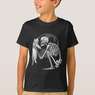 Skeleton Cat Skull Kattunge Cute Ghost Halloween M T Shirt