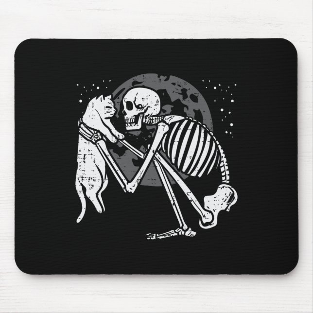 Skeleton Cat Skull Kattunge Cute Goth Halloween Ma Musmatta (Framsidan)